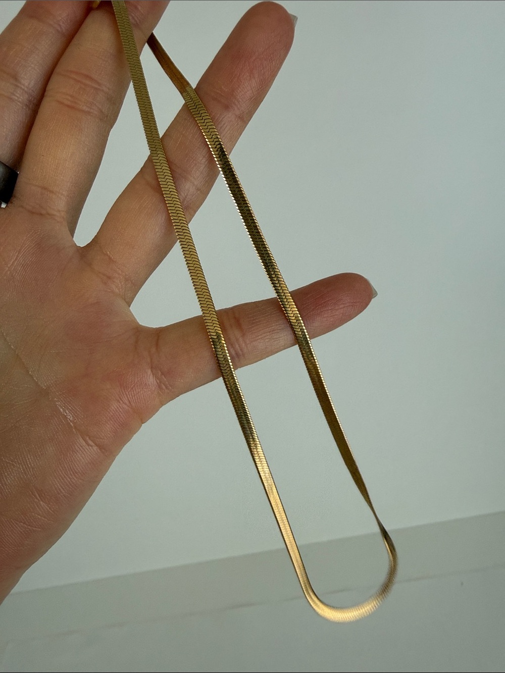 Classic Gold Herringbone Necklace for Women